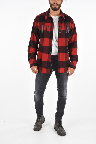 ICON Maxi Logo Printed Tartan Shirt