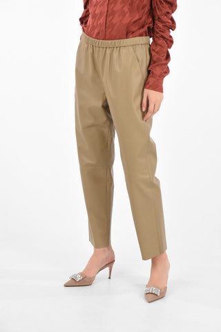regular fit leather pants