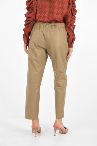 regular fit leather pants