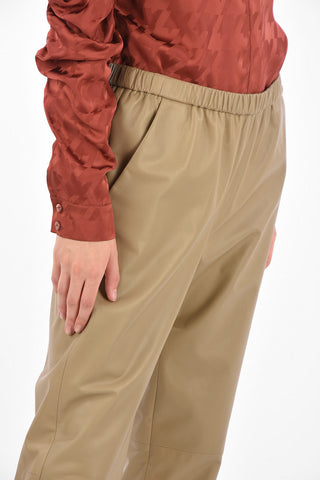 regular fit leather pants