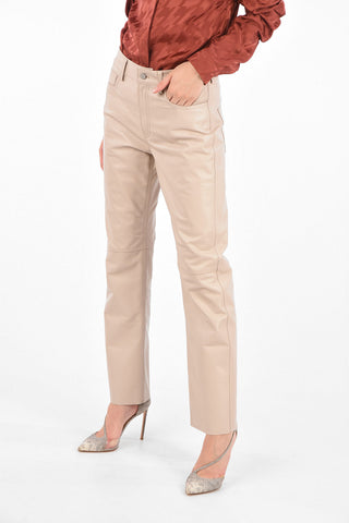 regular fit leather pants