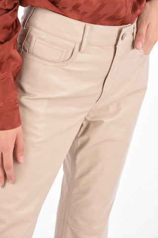 regular fit leather pants