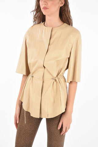 Short Sleeve Leather Jacket