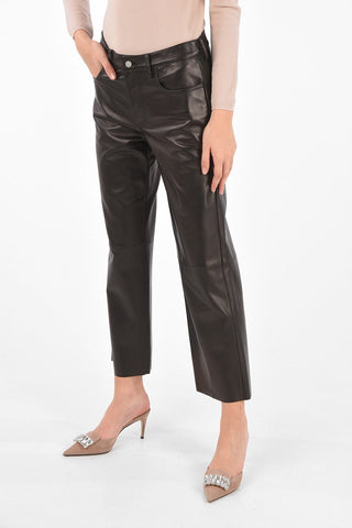 regular fit leather pants