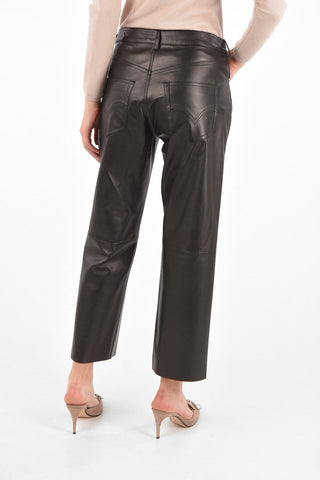 regular fit leather pants