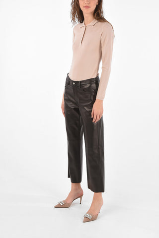 regular fit leather pants