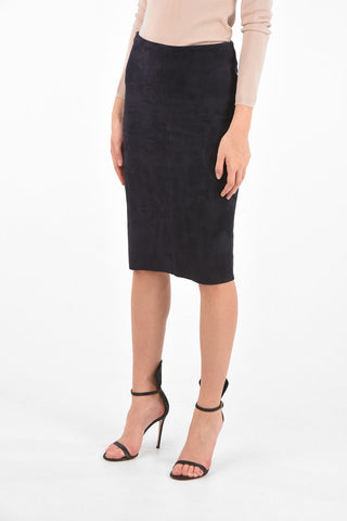 high-rise Suede skirt