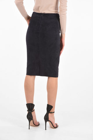 high-rise Suede skirt