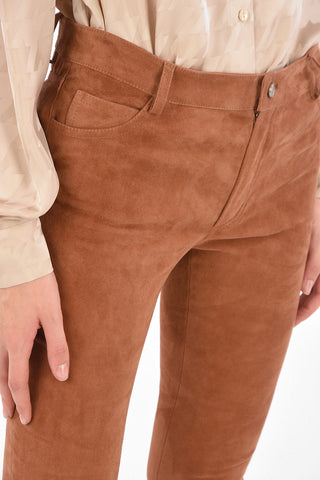 Suede Slim Fit Pants