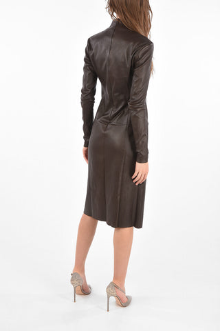 Leather Turtleneck Dress