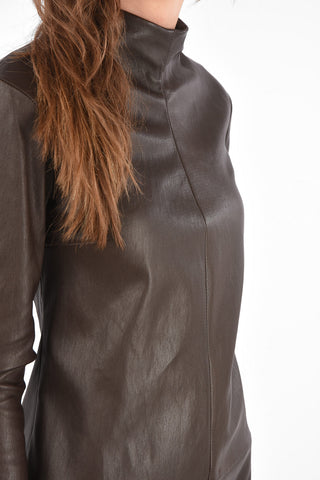 Leather Turtleneck Dress