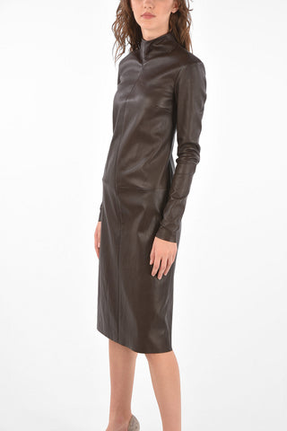 Leather Turtleneck Dress