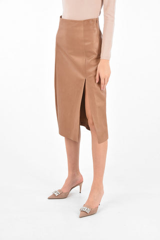 leather skirt with Front Split