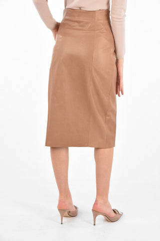 leather skirt with Front Split