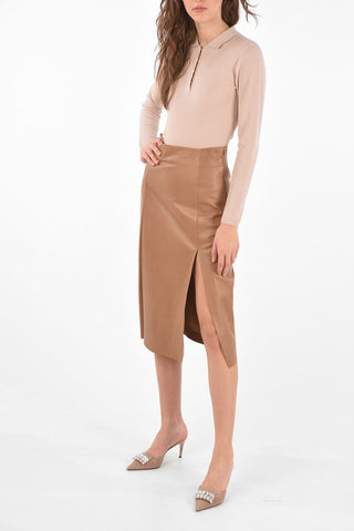 leather skirt with Front Split