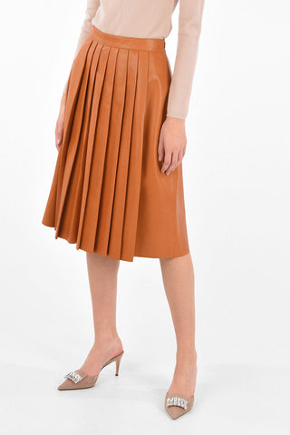 Pleated leather skirt