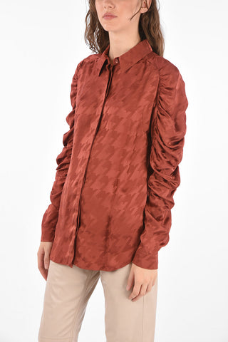 houndstooth Layered sleeve shirt