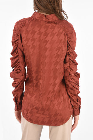 houndstooth Layered sleeve shirt