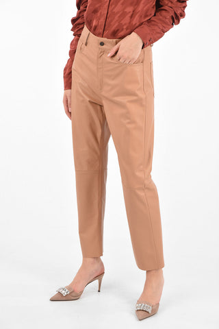regular fit leather pants