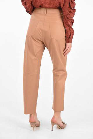 regular fit leather pants