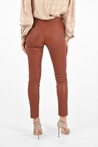Leather 5 Pocket Skinny Fit Pants