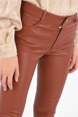 Leather 5 Pocket Skinny Fit Pants