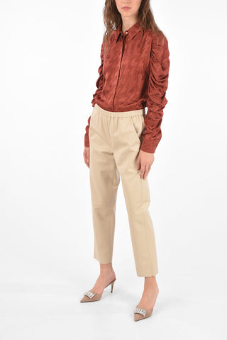 leather high-rise pants
