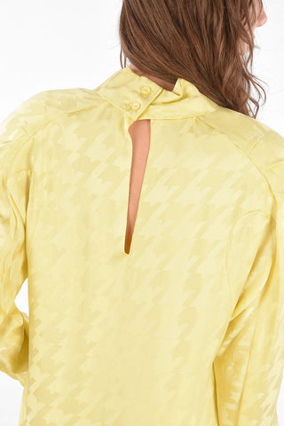 vestito Maniche Lunghe con fantasia Pied de Poulé