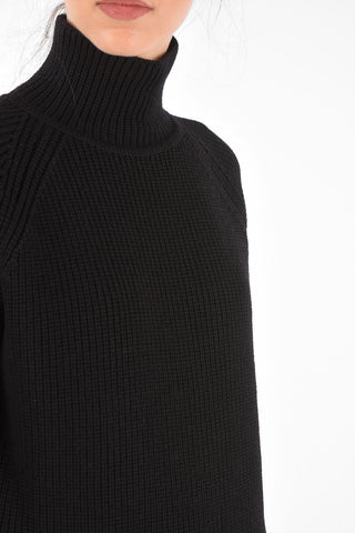 Leather Dress with Knit Detail