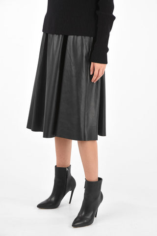 Leather Dress with Knit Detail