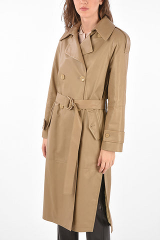 Leather Double Breasted Overcoat