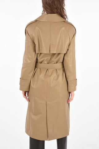 Leather Double Breasted Overcoat