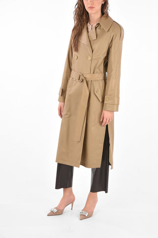 Leather Double Breasted Overcoat