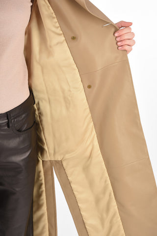Leather Double Breasted Overcoat