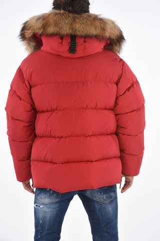 Down Jacket with Real Fur Detail