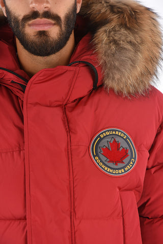Down Jacket with Real Fur Detail