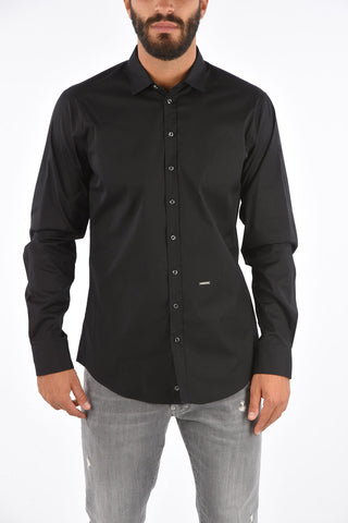 Camicia Collo Francese in Cotone Stretch