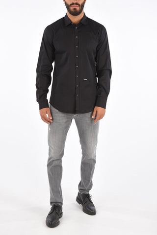 Camicia Collo Francese in Cotone Stretch