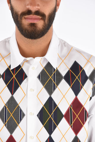 Argyle Spread Collar Shirt