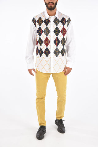 Argyle Spread Collar Shirt