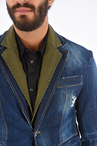 Blazer in Denim Doppio Tessuto