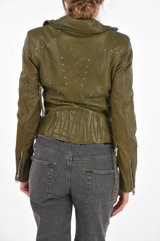Leather Jacket L-SINYA-A with Studs 