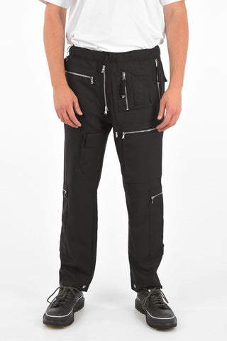 BLACK GOLD wool blend P-RUS-ZIP Cargo Pants