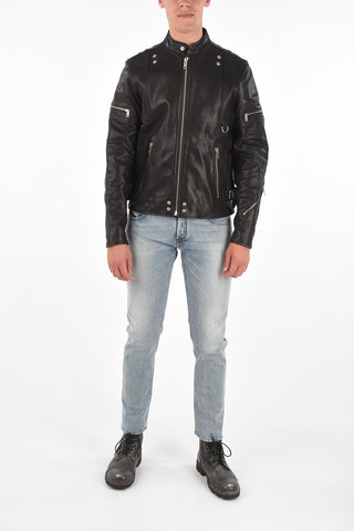 Leather Biker Jacket L-TOVMAS