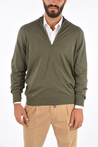 Virgin Wool and Cashmere Full Zipped Cardigan