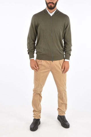 Virgin Wool and Cashmere Full Zipped Cardigan