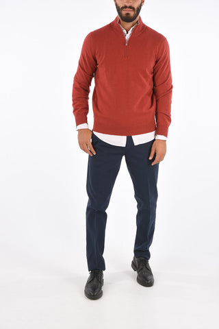 Cashmere Half Zipped Mock Sweater