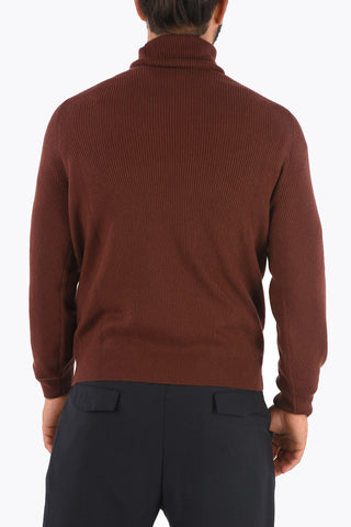Ribbed Cashmere Turtle-Neck Sweater