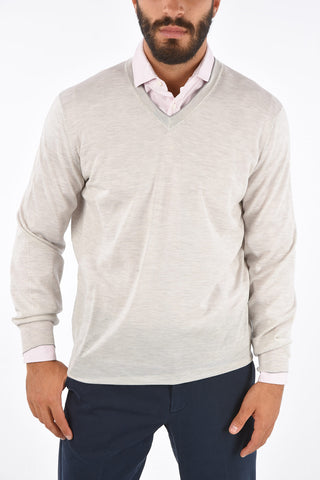 Virgin Wool and Cashmere V-Neck Sweater