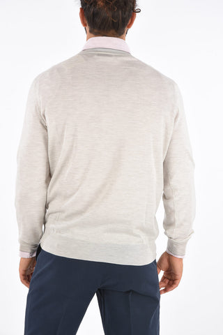Virgin Wool and Cashmere V-Neck Sweater
